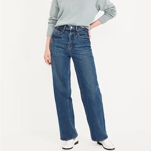 NWOT Old Navy Extra High Waisted Wide Leg Jeans Dark Wash Size 10